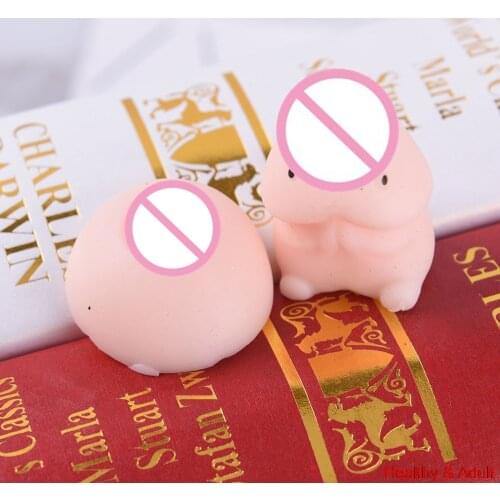 2PCS/set Anti Stress Reliever Autism Mood Squeeze Relief Toy Useful Stylish Penis Breast Toy