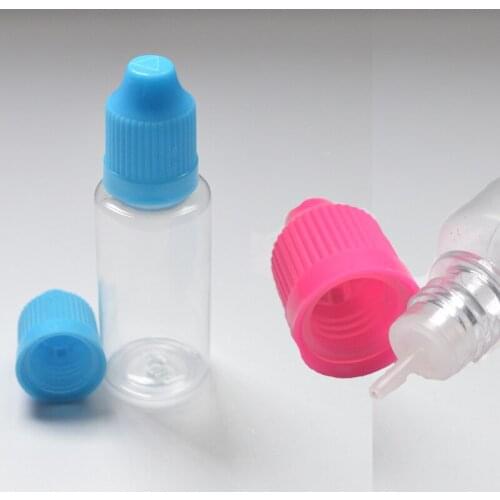 20pcs Empty 20ml Clear Bottle Hard PET Plastic Dropper Bottles With Childproof Cap E Liquid Needle Vial