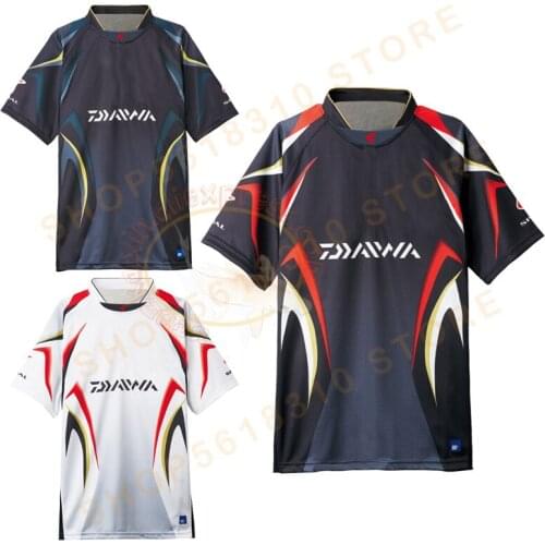2020 Breathable Daiwa Fishing Clothing Short Sleeve V Neck Anti Uv Mens Fishing Clothes Outdoor Top Quality Daiwa Fishing Shirts