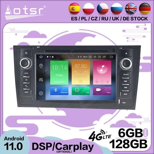 6+128G Carplay Android 11.0 For AUDI A6 1997-2004 Car Multimedia GPS Screen Video Player Radio Receiver Audio Stereo Head Unit