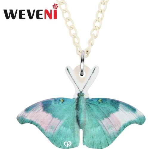 WEVENI Acrylic Cute Blue Morpho Butterfly Necklace Choker Sweet Animal Pendant Jewelry For Women Kids Novelty Gift Accessories