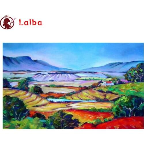 DIY diamond painting Abstract art, painted rural landscape cross stitch diamond full mosaic diamond embroidery Decoration