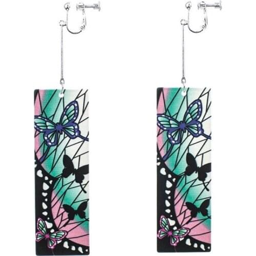 Anime Demon Shinobu Butterfly Earrings Ear Dangler Cosplay Props Accessories 40GB