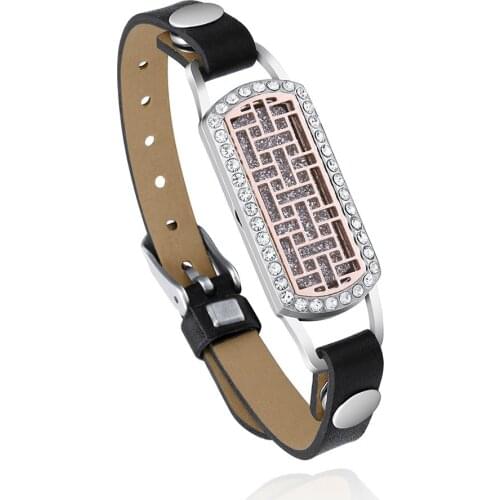 Aromatherapy Diffuser Bracelet Genuine Leather Bracelet stainless steel Aroma Essential Oil Diffuser lockets Perfume bracelets