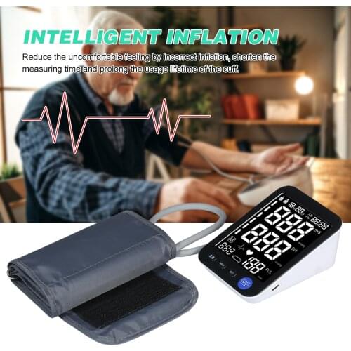Automatic Upper-arm Blood Pressure Monitor Digital Blood Pressure Meter Irregular Heartbeat Pulse Machine BP Meter for Home