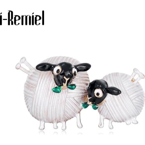 Vintage Sheep Brooches for Women Enamel Animal Banquet Party Brooch Pin Hats Scarf Buckle Corsage Badge Fashion Jewelry Gifts