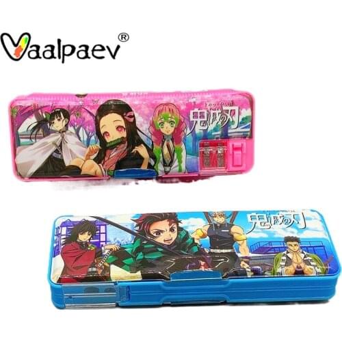 Demon Slayer School Pencil Case Anime Stationery Buy 1 get 1 Free Toy Figures Animation 2021 Products Sumikko Gurash Supplies