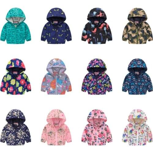 Clothes Boys Jackets Children Hooded Zipper Windbreaker Baby Fashion Print Coat Infant Waterproof Hoodies For Girls cartoon coat