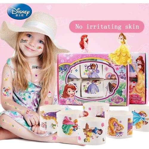 Frozen Disney Princess Elsa Anna Belle Sofia Cartoon Kids Stickers for Girls Kids Tattoo Sticker Toys Girls Childs Elsa 6 PCS