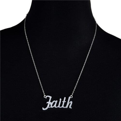 Europe/US fashion Faith Letter pendant lovely English word necklace gift for mom/girlfriend party jewelry