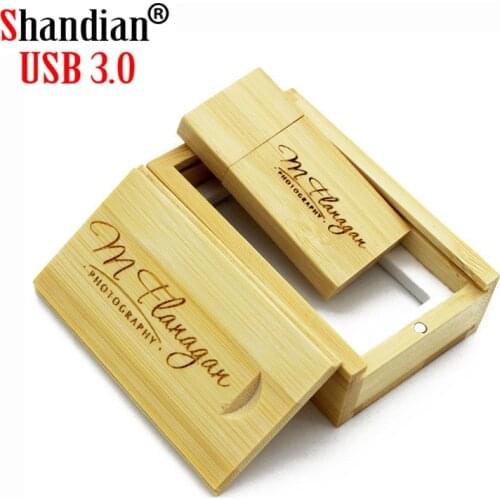 SHANDIAN USB 3.0(free custom logo) wooden USB flash drive pendrive 4GB 8GB 16GB 32GB 64GB custom LOGO for photography gift
