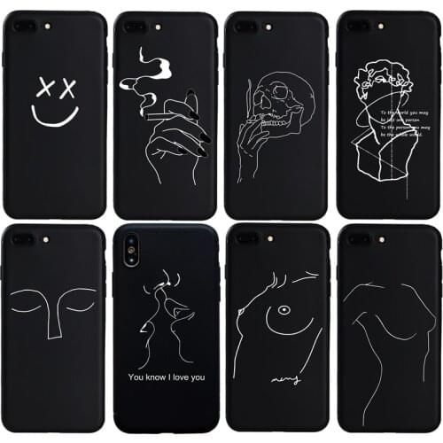 Art Abstract Line Pattern soft silicon case for iphone 6 6s Plus 7 8 Plus 11 Pro Max X XS Max XR 5s SE Phone Cover Coque Hot