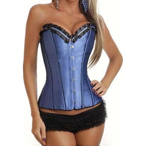 Overbust Corset Sexy Satin Slimming Gothic Waist Trainer And Bustiers Lingerie Underwear Corsets Shapewear