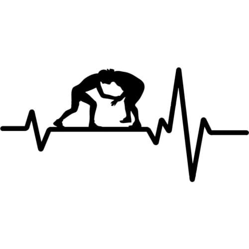 Creative Wrestling Heartbeat Lifeline Car Stickers Pvc Fashion High-quality Body Waterproof Sunscreen Decal Decoration 15cm*7cm