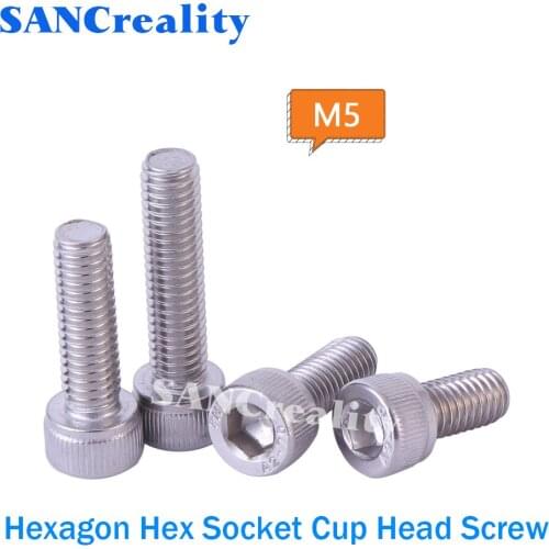 M5 Speaker Cylinder Head Cup Head Hexagon Flat Tail Self-tapping Screw 304 Stainless Steel