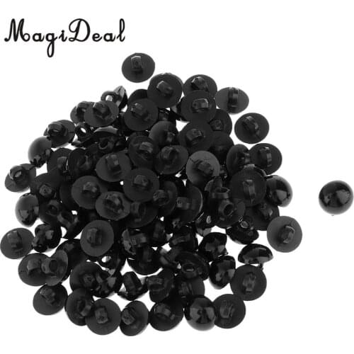 MagiDeal 100Pcs/Pack Mushroom Button Domed Sewing Animal Eyes Doll Children DIY Craft Decoration Black 12mm