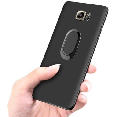 For Samsung galaxy Note 5 Case Finger Ring Holder Soft Matte Silicone Back Cover For Samsung galaxy Note 5 Case Skin Housing