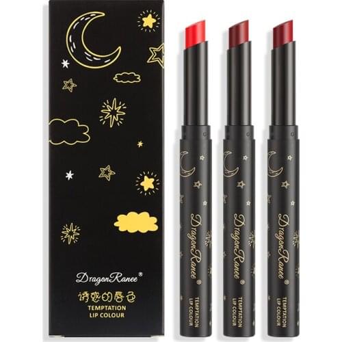 3Pcs Lipstick Pen Set Sexy Nude Red Matte Velvet Lipstick Suit Long Lasting Lips Makeup Waterproof Lip Stick Beauty Cosmetics