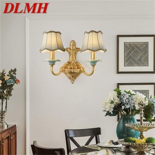 DLMH Copper Wall Lamp Sconce Modern Luxury Design Ceramic Light Indoor For Home Bedroom Corridor