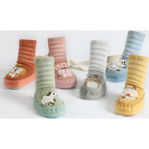 Newborn Baby Girl Socks Cartoon Animal Anti-Slip Baby Boy Socks Toddler Kids Sock Children Walking Floor Slipper Shoes Summer