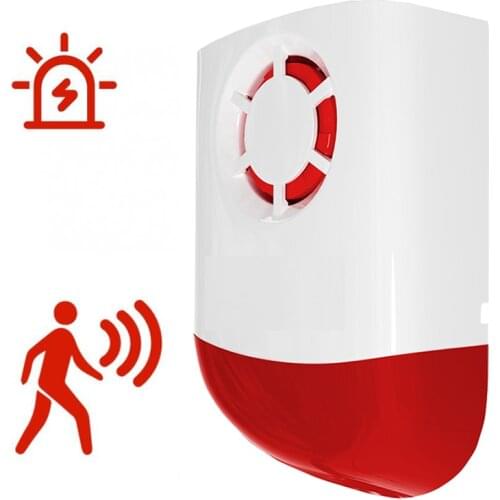 New Wireless Weatherproof External Flash Led Storobe Outdoor Siren For Home GSM Alarm With US Plug Power Adapter