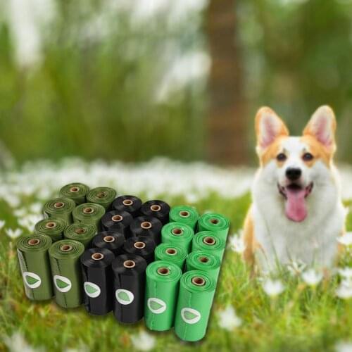 24 Rolls Degradable Pet Waste Poop-Bags Dog Cat Clean Up Refill Garbage Bag Dog Poop-Bag Waste Bags Dispenser Outdoor Clean