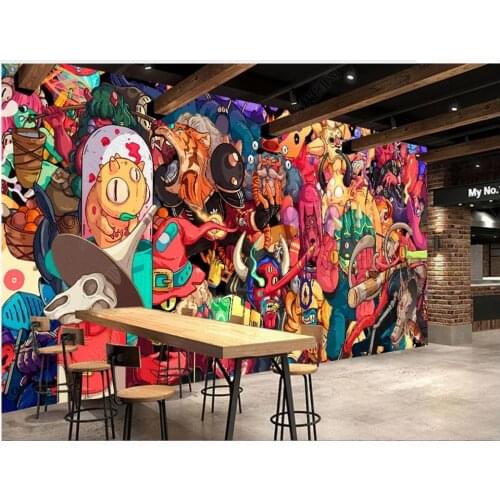 Custom photo wallpapers 3d murals wallpaper for walls 3 d Modern graffiti ktv bar mural background wall papers home decor