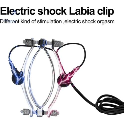Electric Shock Labia Clip BDSM Leash Labia Clip Clitoris Clamps Sex Toys for Women Adult Games G-spot Stimulator Vagina Speculum