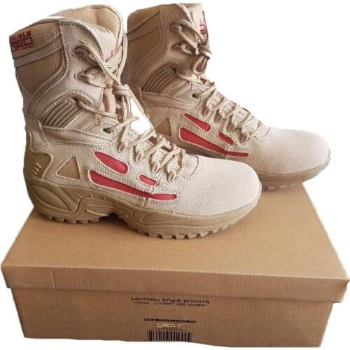 Desert combat boots mountain hiking leather ankle boots lace-up hiking off-road