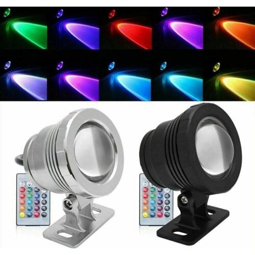 RGB Underwater LED Spot Light Flood Light +Controller 10W 15W Color Changing Lamp IP68 waterproof for Pond AC DC 12V 85-265V