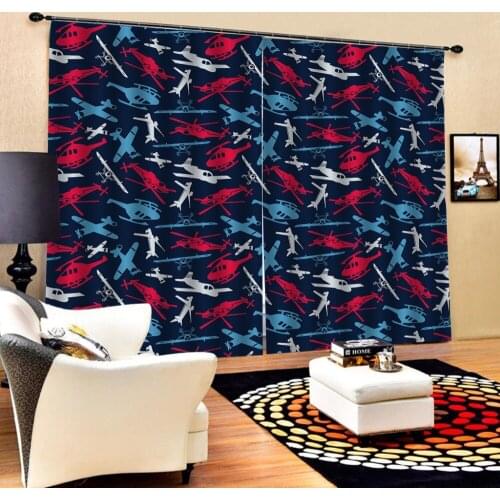 Luxury Blackout 3D Window Curtains For Living Room Bedroom Customized size cartoon curtain fly Blackout curtain