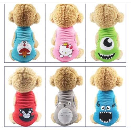 Spring and summer outfit thin cartoon pet dog vest clothing breathable dog cute cool vest