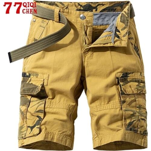 Summer Tactical Cargo Shorts Men New Camouflage Khaki Jogger Military Cotton Short Pant Male Casual Loose Trousers Bermudas