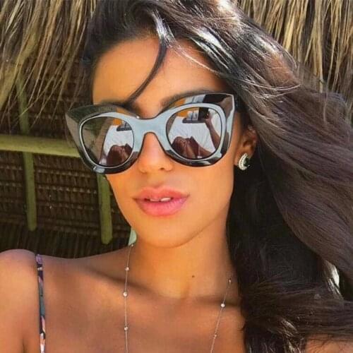 ONEVAN Cat Eye Oversized Sunglasses Women Luxury Designer Eyeglasses Women Vintage Cateye Sun Glasses for Men Classic Eyewear