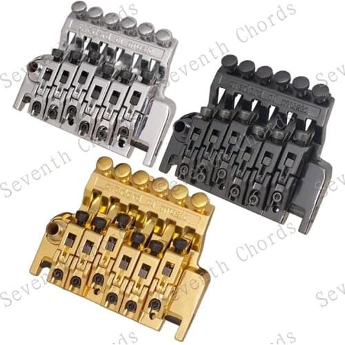 A Set Vintage Tremolo Bridge Double Locking Assembly Systyem For Electric Guitar Replacement parts (BL-3-BK) - Chrome & Black