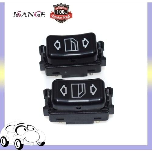 ISANCE Power Window Switch Rear Left Right 2pcs 1248204710 1248204810 For Mercedes-Benz W124 260E 300E 300CE 300TE 1986-1989