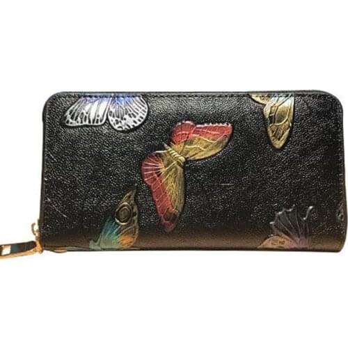 Women Wallet Leather Card Wallets Long 3D Embossing Wallet Female Zipper Clutch Coin Purse Ladies Wristlet Card Holder