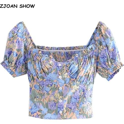 ZJOAN SHOW Blue Blouses