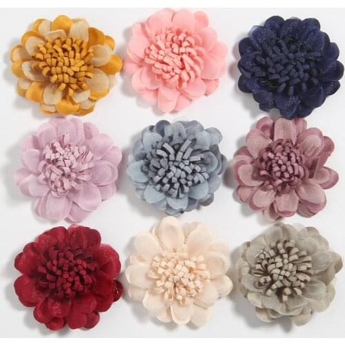 10PCS 4.2CM 1.7" Mini Fabric Artificial Lace Flower Boutique Lace Trim Patch Applique Wedding Dress DIY Flowers Bride Hair Veil