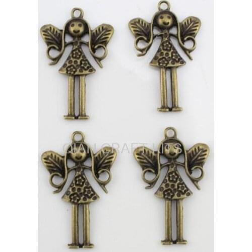 100pcs pendant, charm, drops angel antique bronze zinc alloy for diy size 36X24mm lead and nickle free