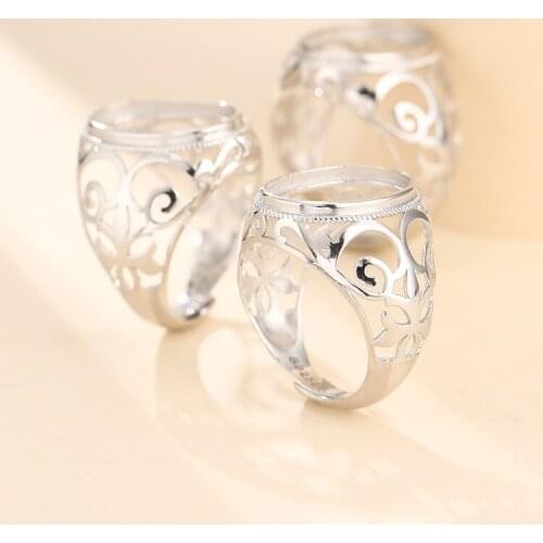 13*18mm 925 STERLING SILVER Semi Mount Bases Blanks base blank Pad rings ring Setting set diy jewelry A5634