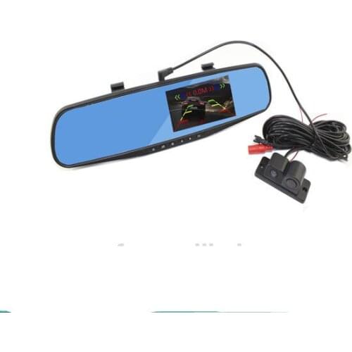 2017 parking camera with mirror monitor dvr 4.3 Vehicle rearview mirror DVR + parking camera reversing back up system HD