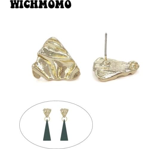2021 New 17*16mm 10pcs High Quality Zinc Alloy Corrugated Triangular Earring Base Connectors for DIY Earring Jewelry Accessories