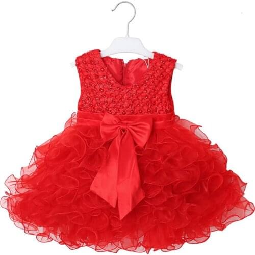 2019 Sale Vestidos Mujer Fluffy 3 Layer Flower Girl Dress Baby Girls Princess Party Sleeveless Wedding Pageant Costumes Clothes