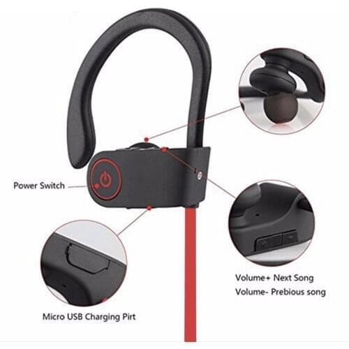 3D Stereo Bluetooth Earphone Supper Bass Wireless Neckband Sport Magnetic Double Battery Bluetooth Headphone Headset+Mic Music