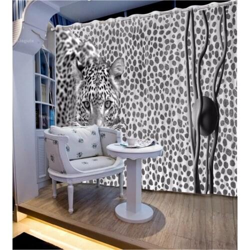 3D Curtain Fashion Customized Spotted Tiger Curtains For Bedroom Custom Any Size 3D Curtain Blackout Curtain Living Room