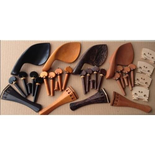 4sets violin fittings 4/4 with Aubert Bridges (Ebony boxwood /rosewood /Jujube)