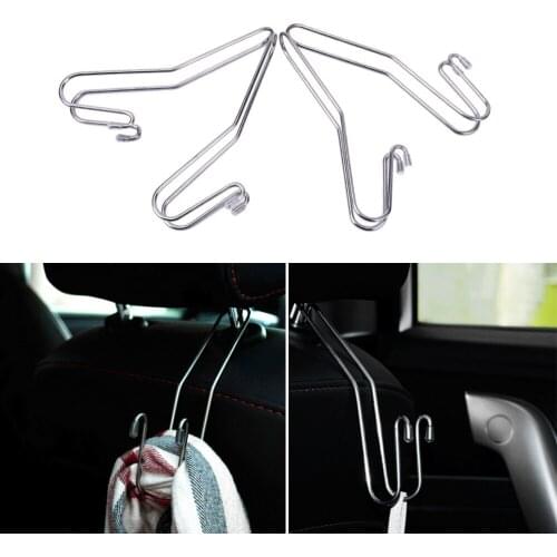 4PCS Multi-functional Metal Auto Car Seat Headrest Hanger Bag Hook Holder For Bag Purse Cloth Grocery Storage Auto Fastener Clip