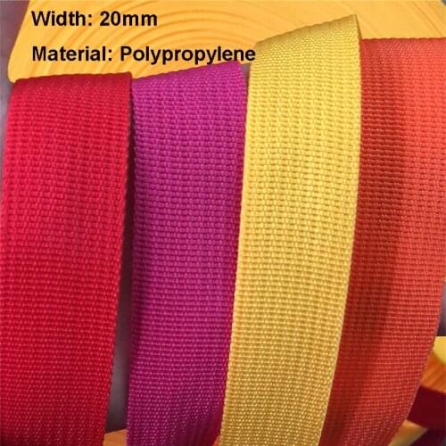 57 Colors PP Webbing Ribbon 20mm 100 Yards/Roll For Backpack Bag Strap Belt DIY Sewing Dog Pet Collar Leash Harness