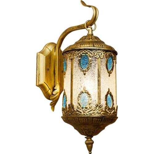 Bohemia Bedroom Bedsides Glass Wall Lamp Metal Southeast Asian Corridor Wall lamps Hallway Cabinet Wall Lightings
